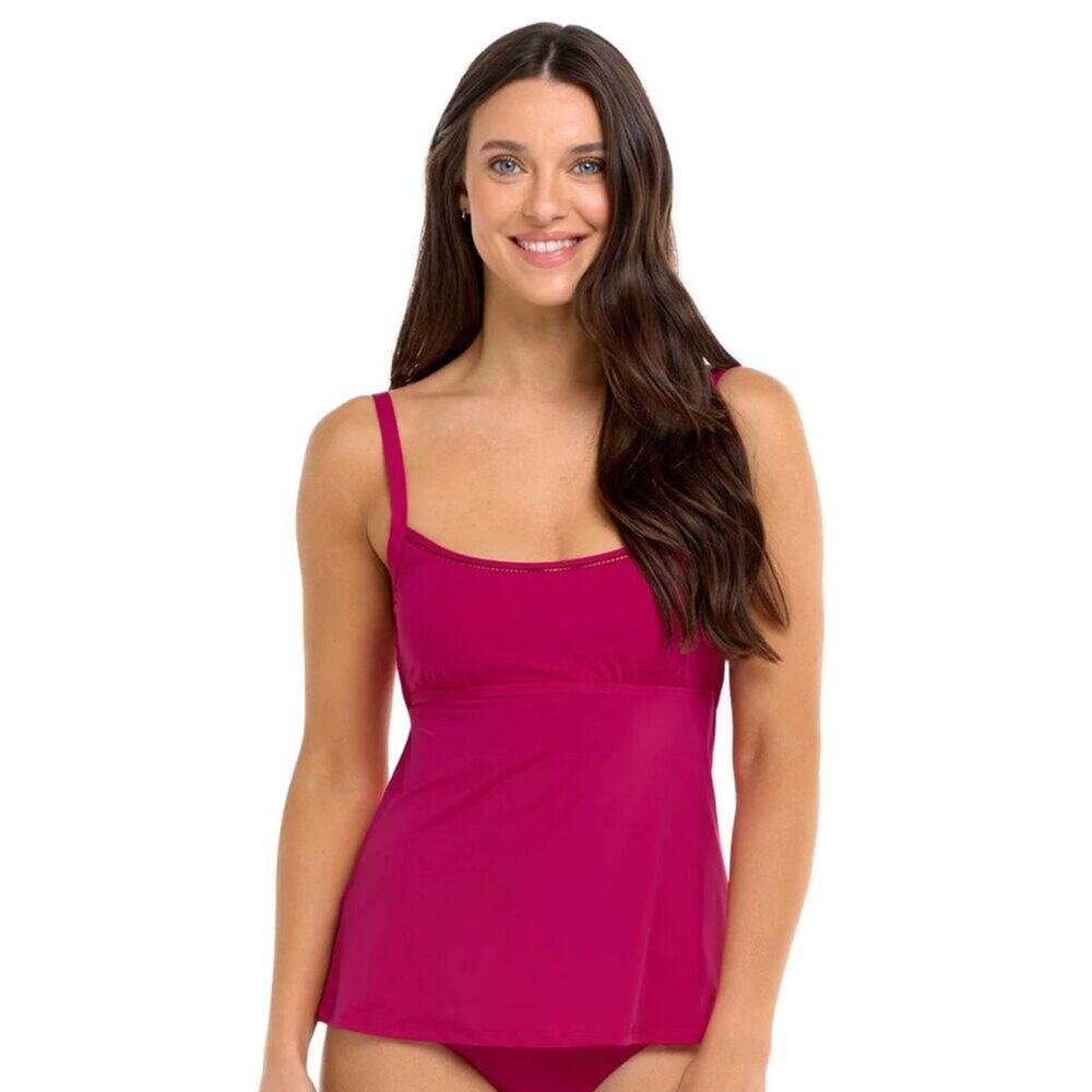 Skye Swimwear Piper Tankini Large Raspberry Pink Adjustable‎ Straps NEW